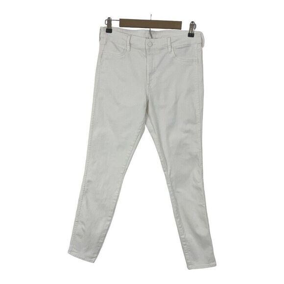 H&M Womens Size 10 White Skinny Ankle Denim Cropped Pants Jeans - Picture 1 of 6